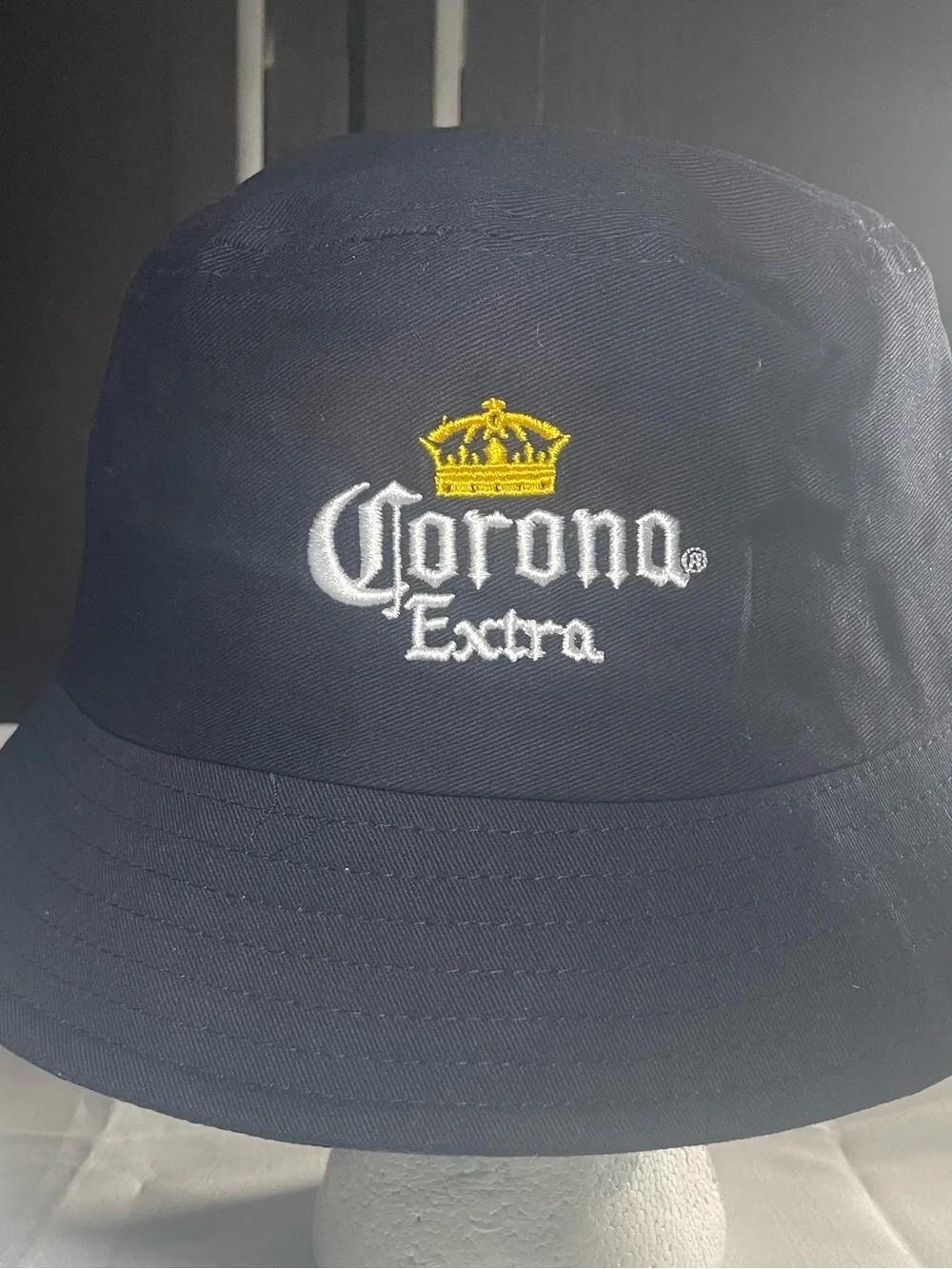 Corona Navy Bucket‎ Hat with Yellow Crown Embroidery